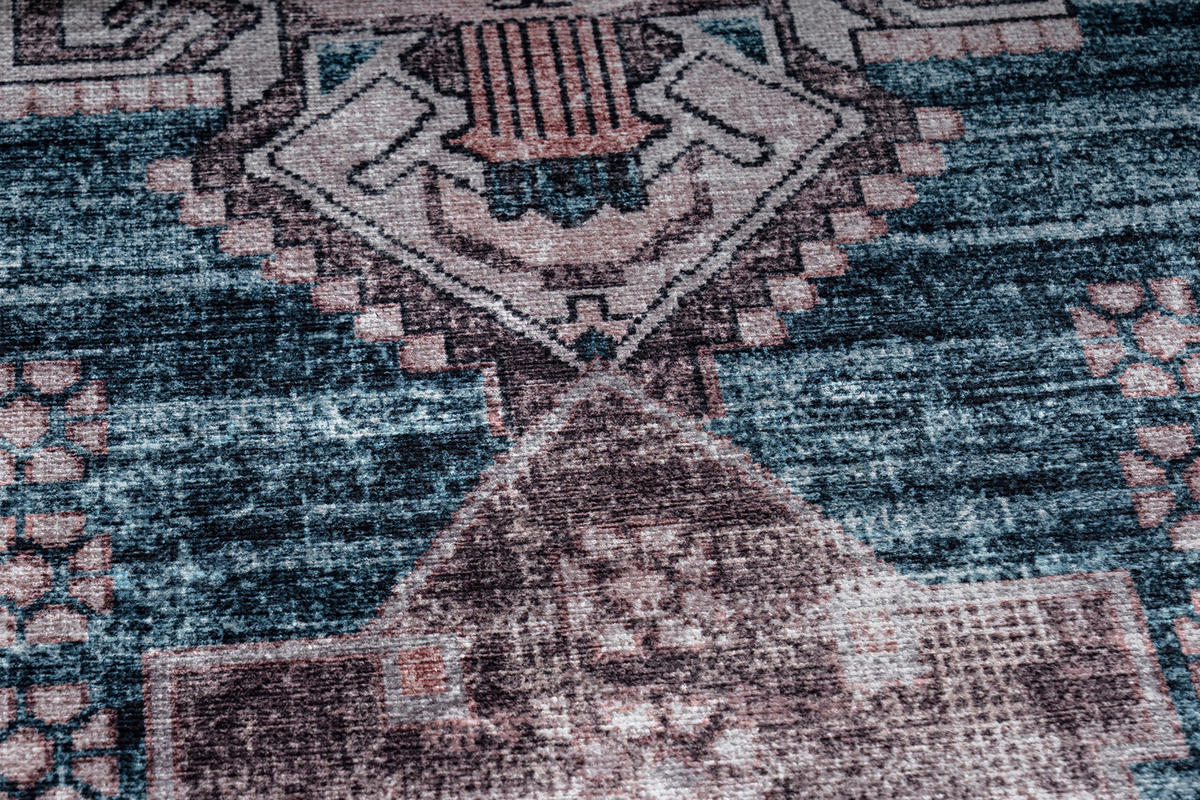 TEPPICH DUBAI petrol orientalisch 120/180 cm - Petrol, Textil (120/180cm) - Tapiso