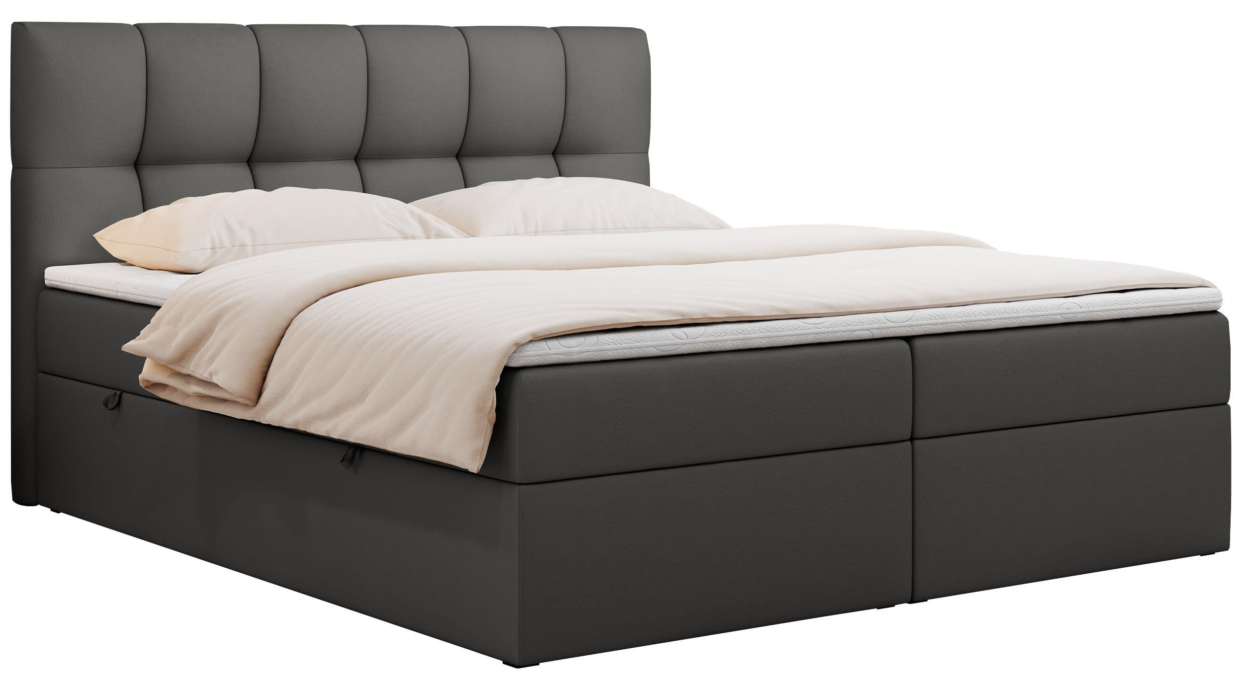 BOXBETT RICO 120/200 Dunkelgru Kunstleder - H3 - Dunkelgrau, Holz/Textil (120/200cm) - MKS