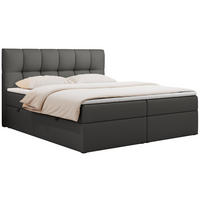 BOXBETT RICO 120/200 Dunkelgru Kunstleder - H3 - Dunkelgrau, Holz/Textil (120/200cm) - MKS