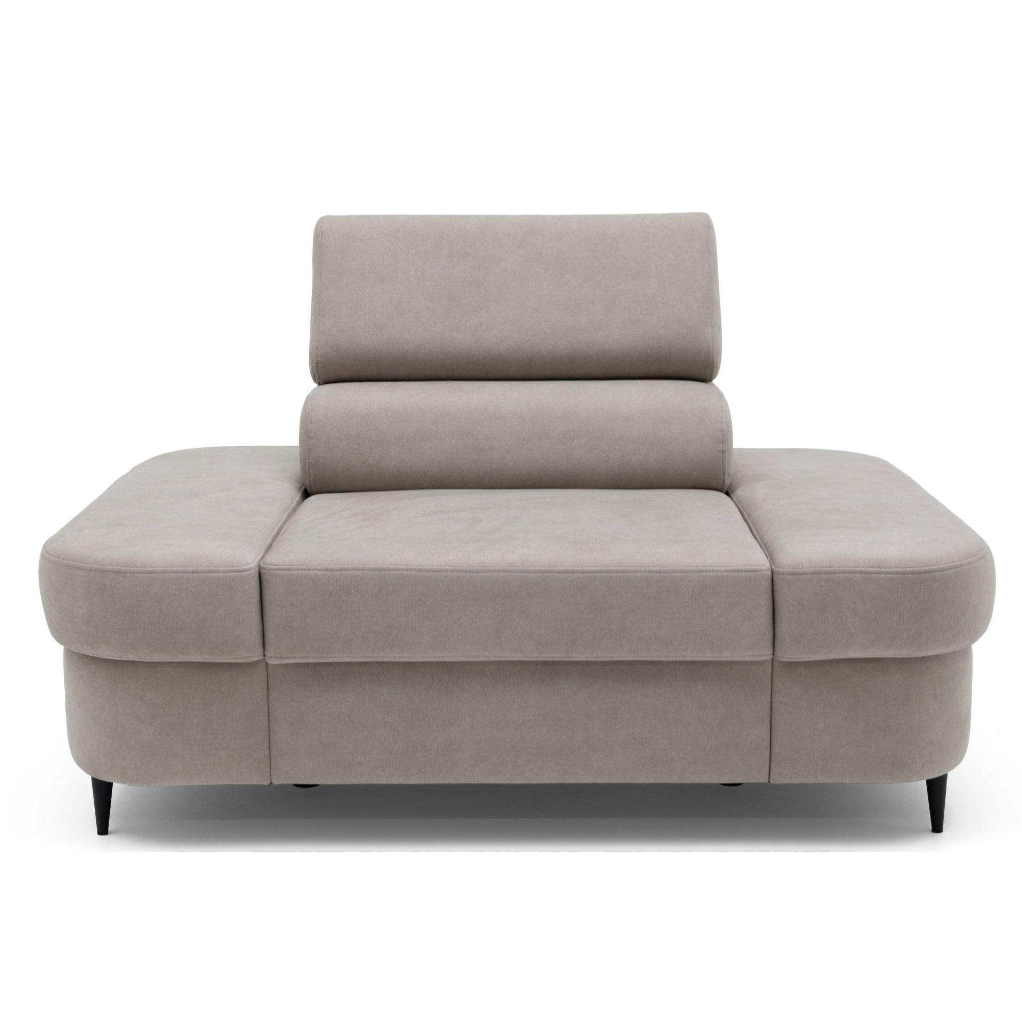 SESSEL PRIAM mit verstellbare Kopfstütze Velours Beige - Beige/Schwarz, Holz/Textil (145/97/105cm) - Muffo