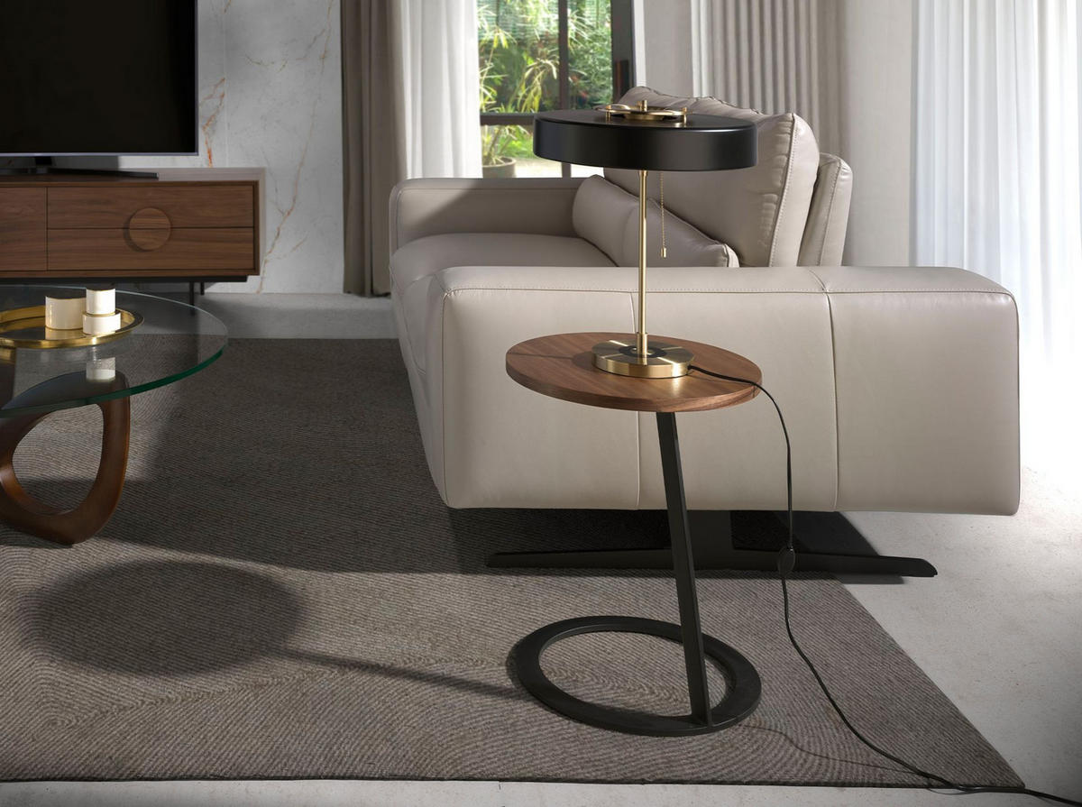 TISCHLEUCHTE Tischleuchte aus vergoldetem Aluminium und schwarzem Aluminium Ø35/42 cm - Goldfarben/Schwarz, Metall (35/35/42cm) - ANGEL CERDA