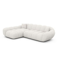 ECKSOFA Liva Weiß Strukturstoff L-Form Links - Weiß, Textil (265/160cm) - VAROYAL