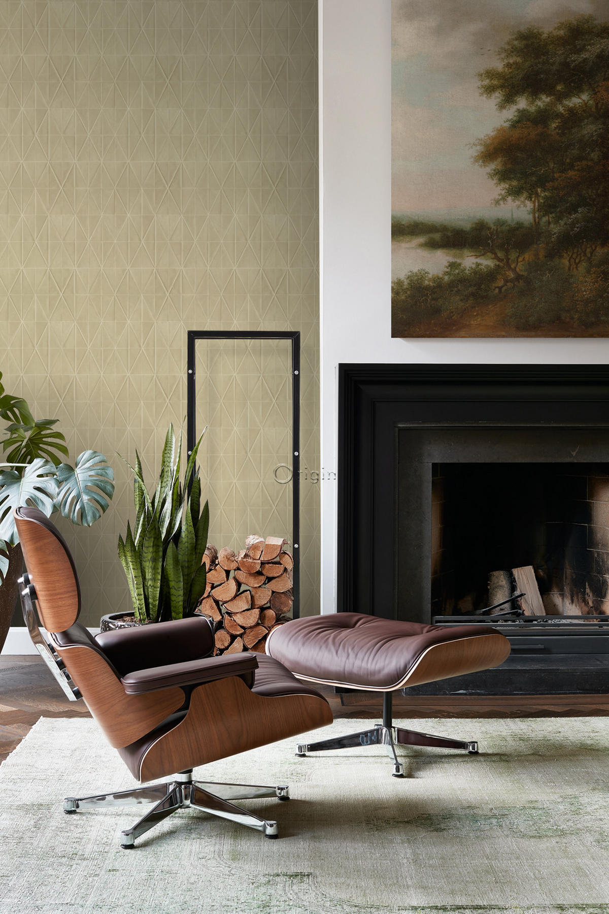 TAPETE Origami-Muster 53 cm x 10.05 m - Beige, Papier (53/1000cm) - Origin Wallcoverings