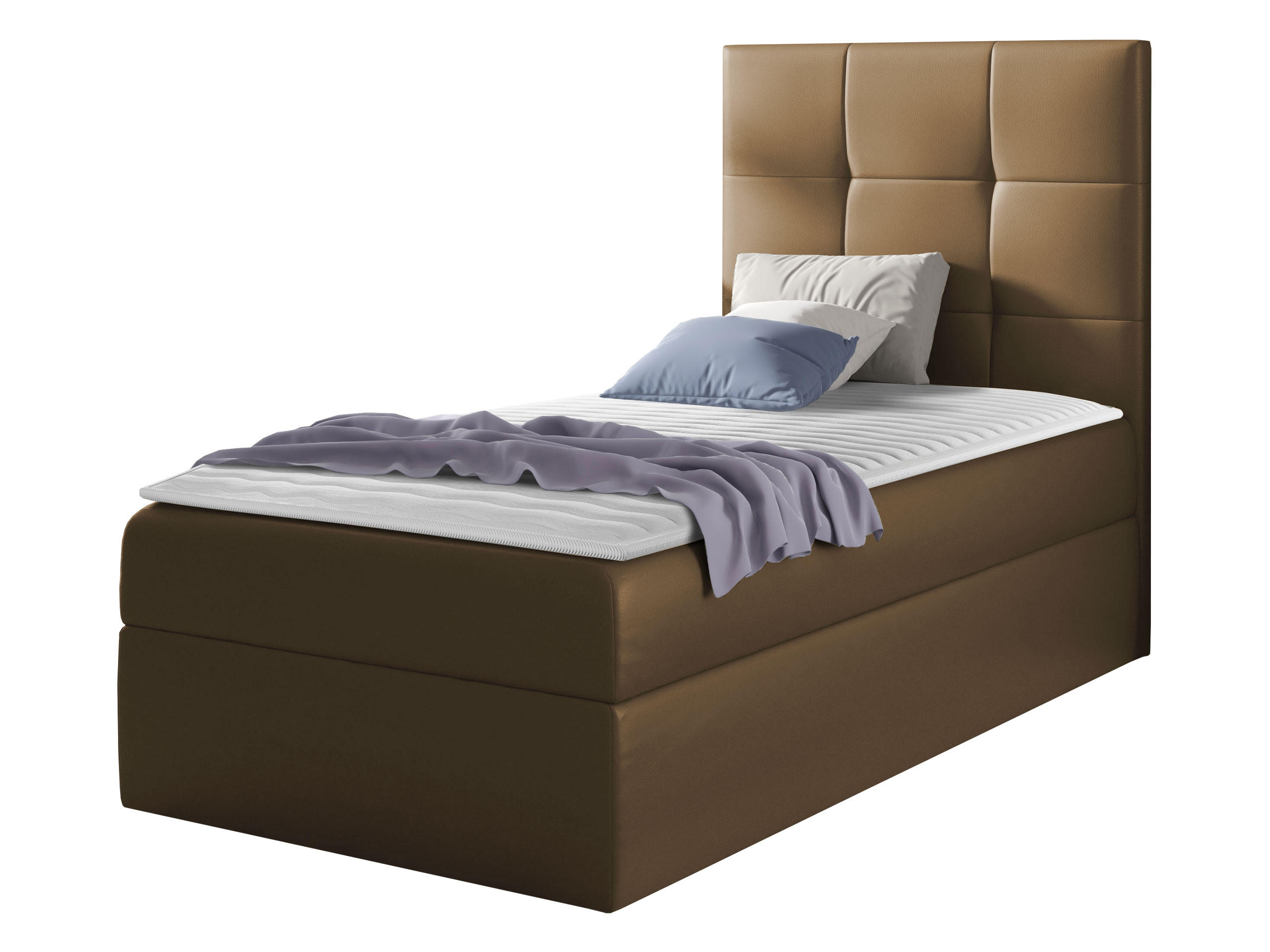 BOXBETT Mini 2, Seite zum Öffnen des Bettkastens: Rechts - Braun, Holz (90/200cm) - MIRJAN24