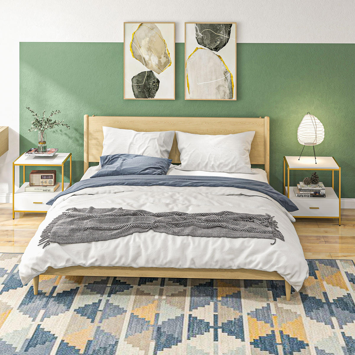 NACHTTISCH Weiß, Gold 1 Stück - Weiß, Kunststoff (40/55/50cm) - GiPP