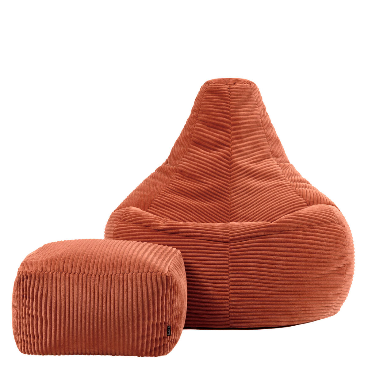 SITZSACK Dalton mit Hocker - Terracotta, Textil (82/76/82cm) - icon