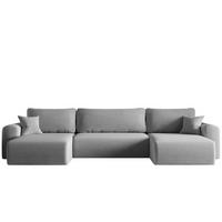 ECKSOFA Mit Schlaffunktion Und Bettkasten U-form CAPRI Poso Hellgrau - Hellgrau, Holz/Textil (145/362cm) - Kaiser Möbel