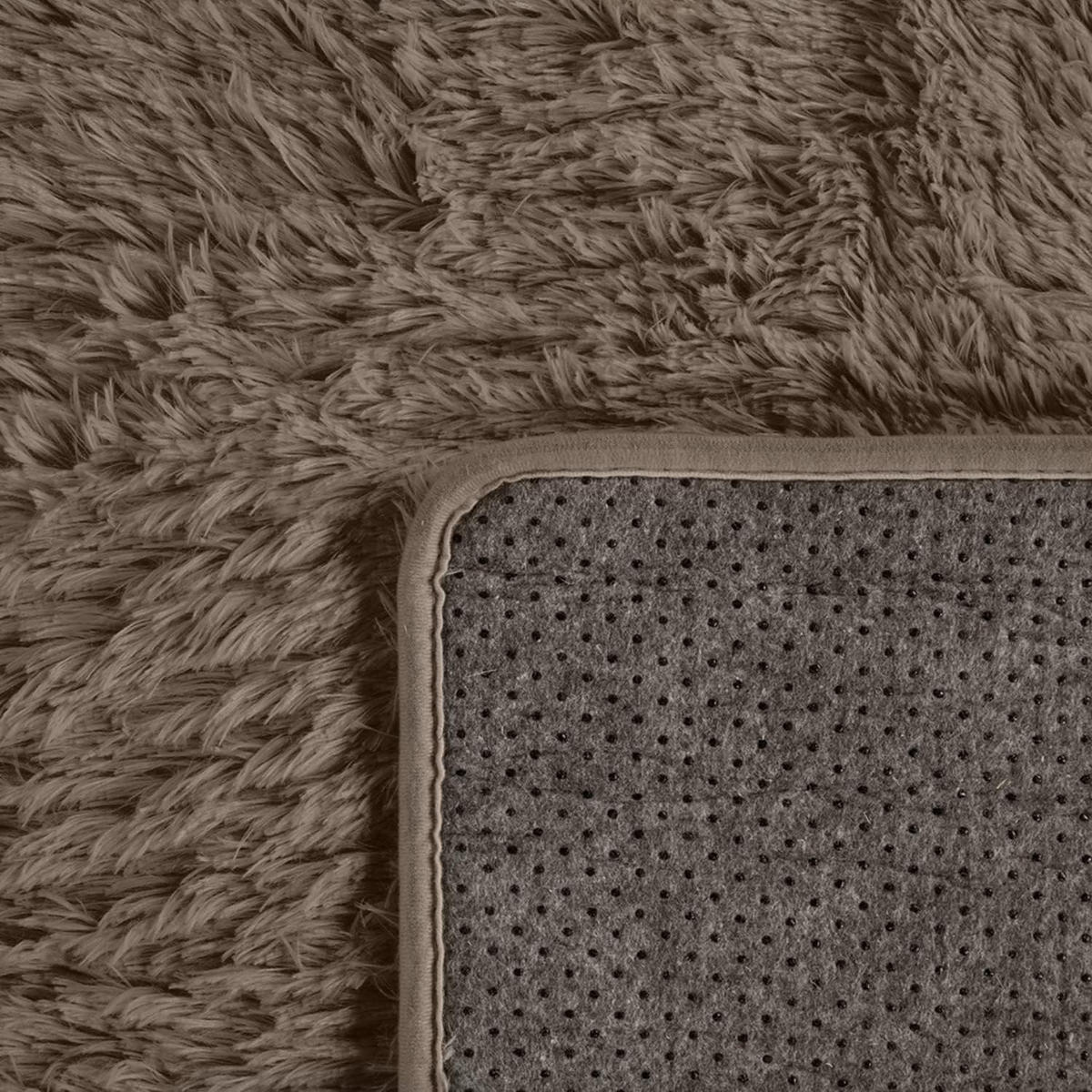 HOCHFLORTEPPICH 120/120 cm Silky 591 - Taupe, Textil (120/120cm) - Paco Home