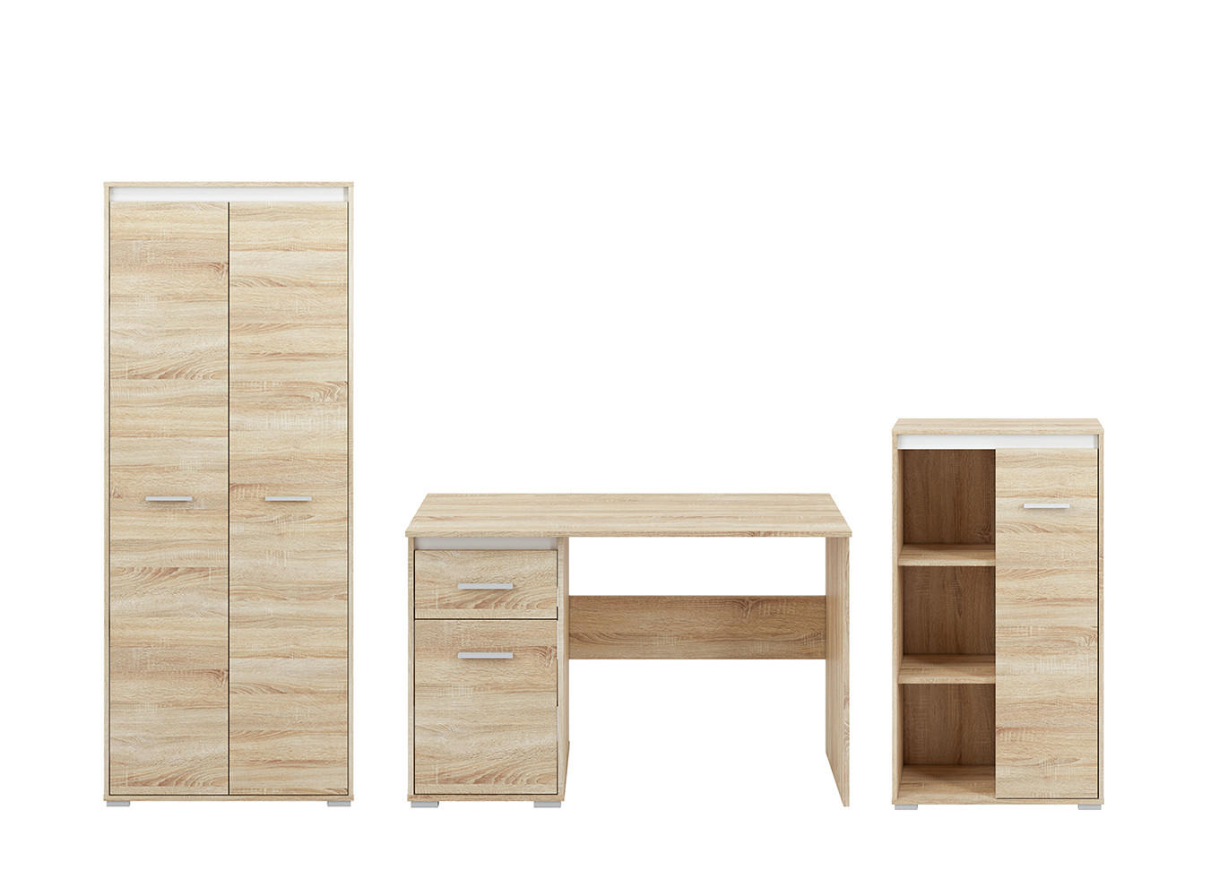 KINDERZIMMER-SET Avo Sonoma Eiche, Absetzung austauschbar - Braun/Sonoma Eiche, Holz/Holzwerkstoff (269/200/55cm) - Feldmann-Wohnen