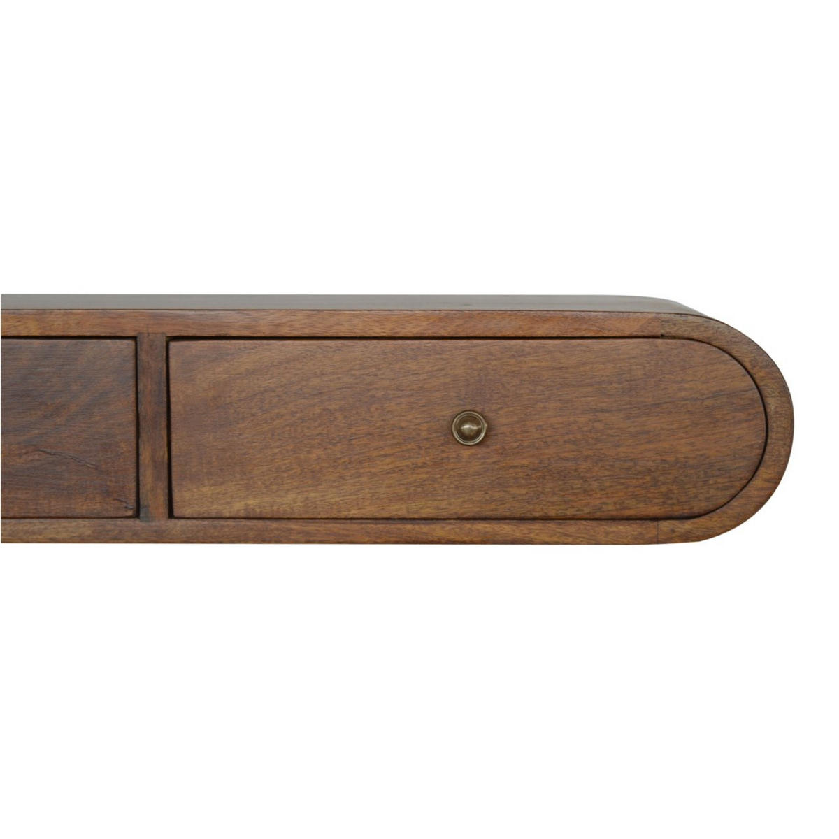 WANDKONSOLE mit Kastanienholz-Finish - Messingfarben/Braun, Holz/Metall (80/15/32cm) - Artisan Furniture