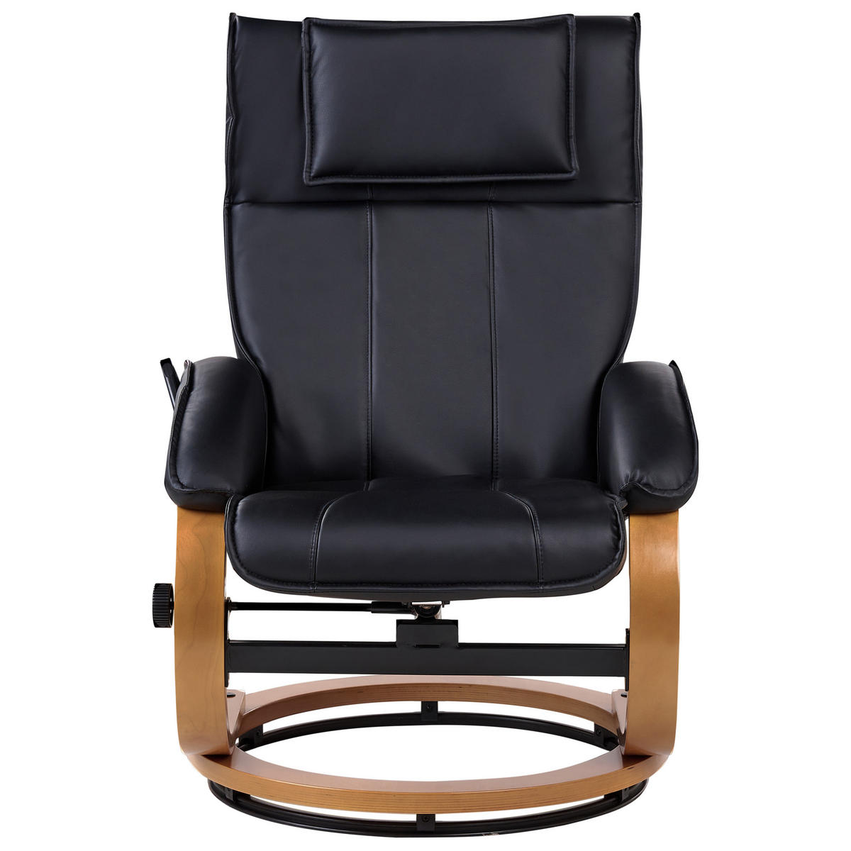 MASSAGESTUHL mit Fußstütze Kunstleder Schwarz Majestic - Schwarz, Kunststoff (68/98/82cm) - Beliani