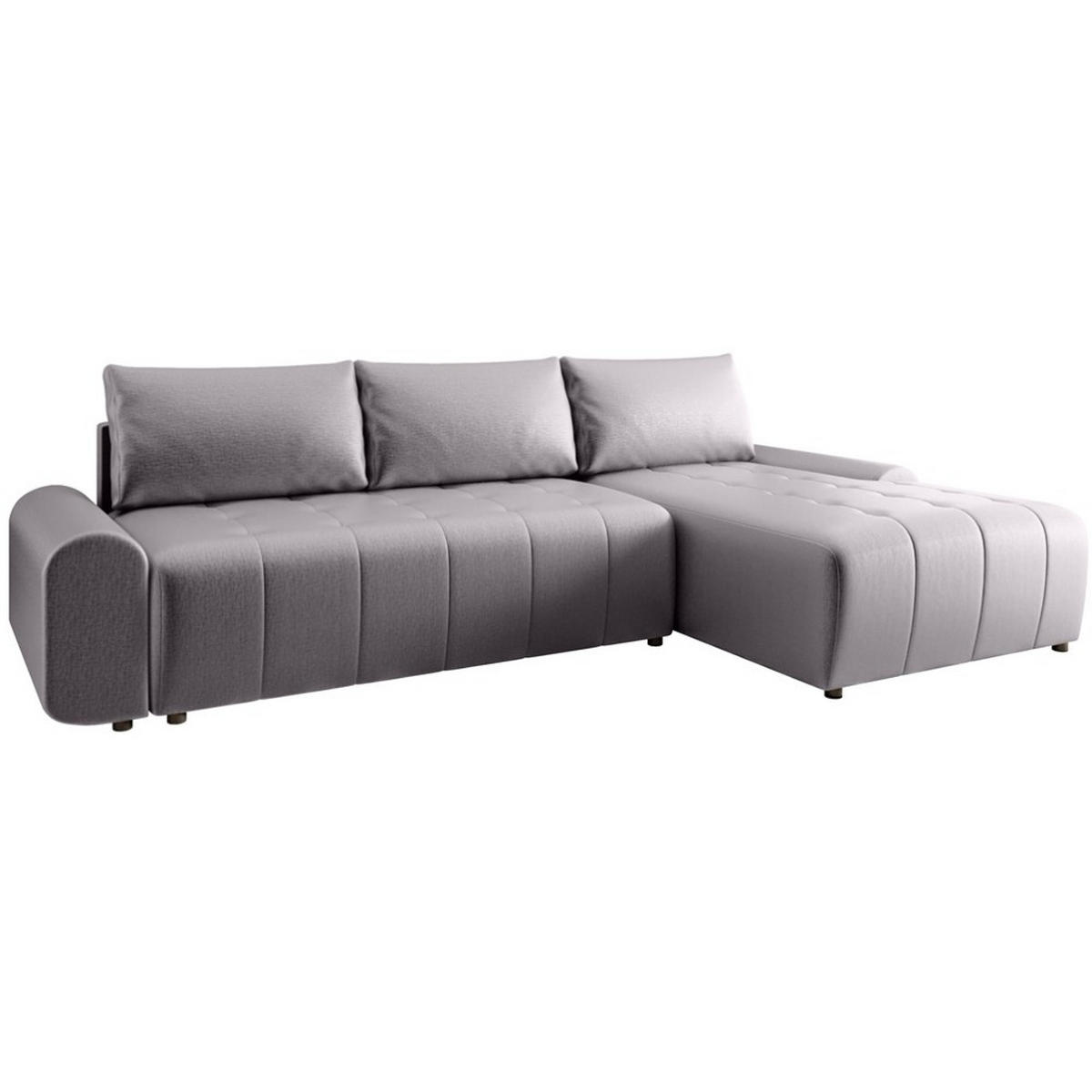 ECKSCHLAFSOFA Costa L Dunkelgrau rechts - Dunkelgrau/Schwarz, Kunststoff/Textil (290/169cm) - Beautysofa