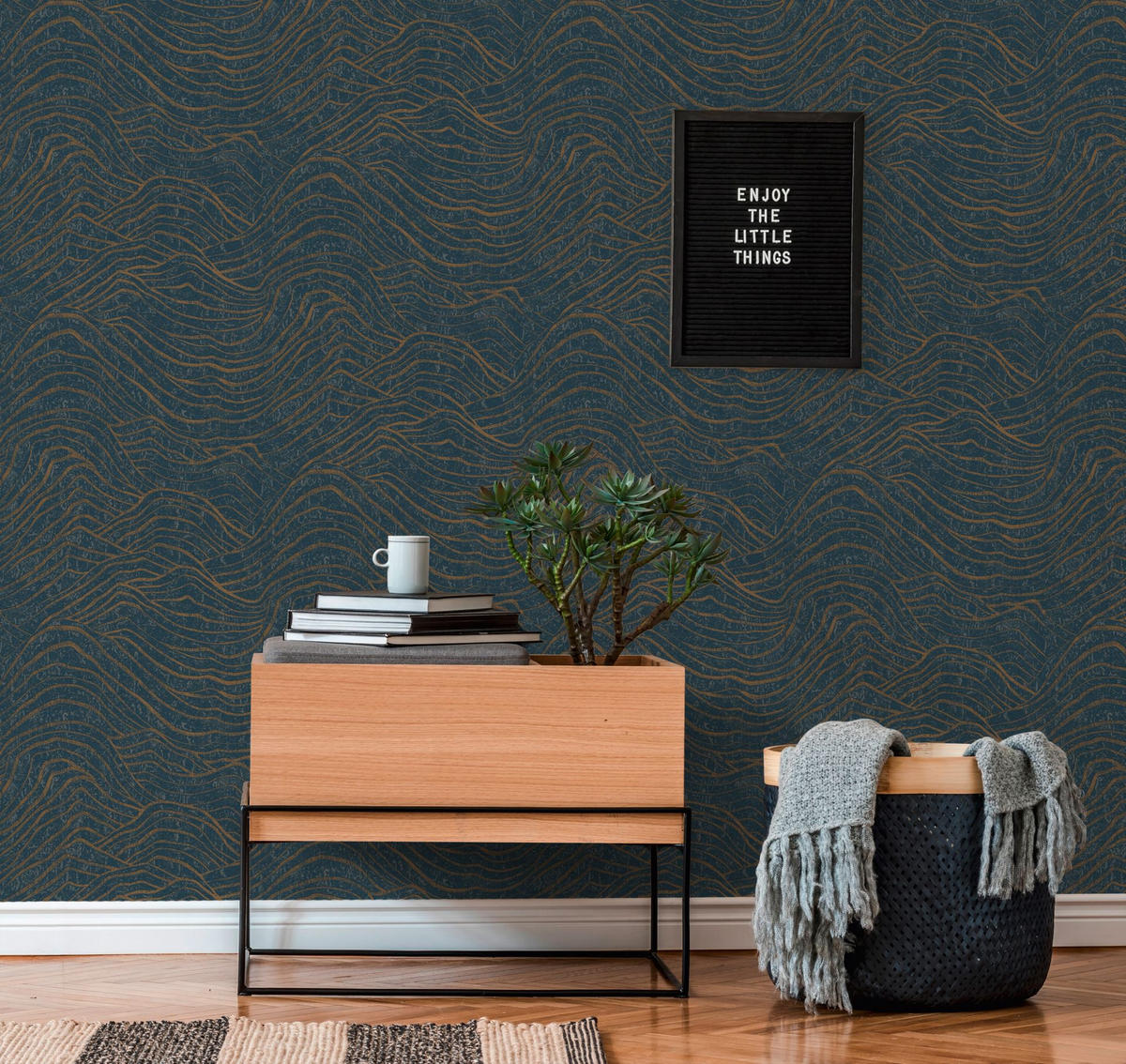 VLIESTAPETE Blau 53/1005 cm - Blau, Textil (53/1cm) - KUNSTLOFT