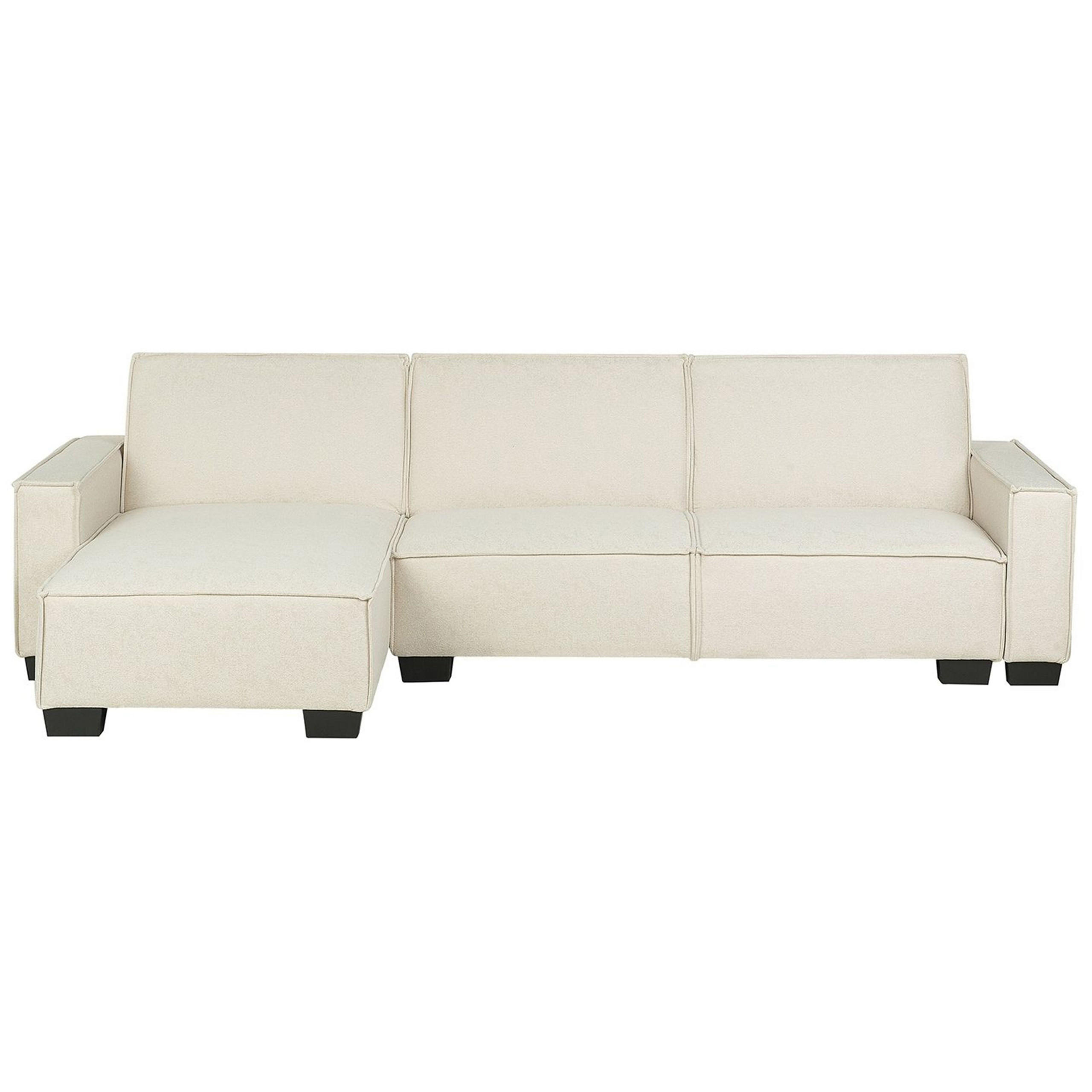 ECKSOFA Leder Beige linksseitig Romedal - Beige, Textil (290/173cm) - Beliani