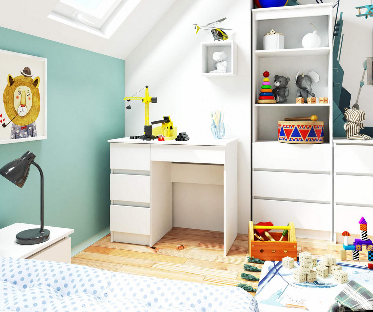 SCHREIBTISCH Weiß 77/90/50 - Weiß, Holzwerkstoff (50/90/77cm) - RAUMHIRSCH FURNITURE