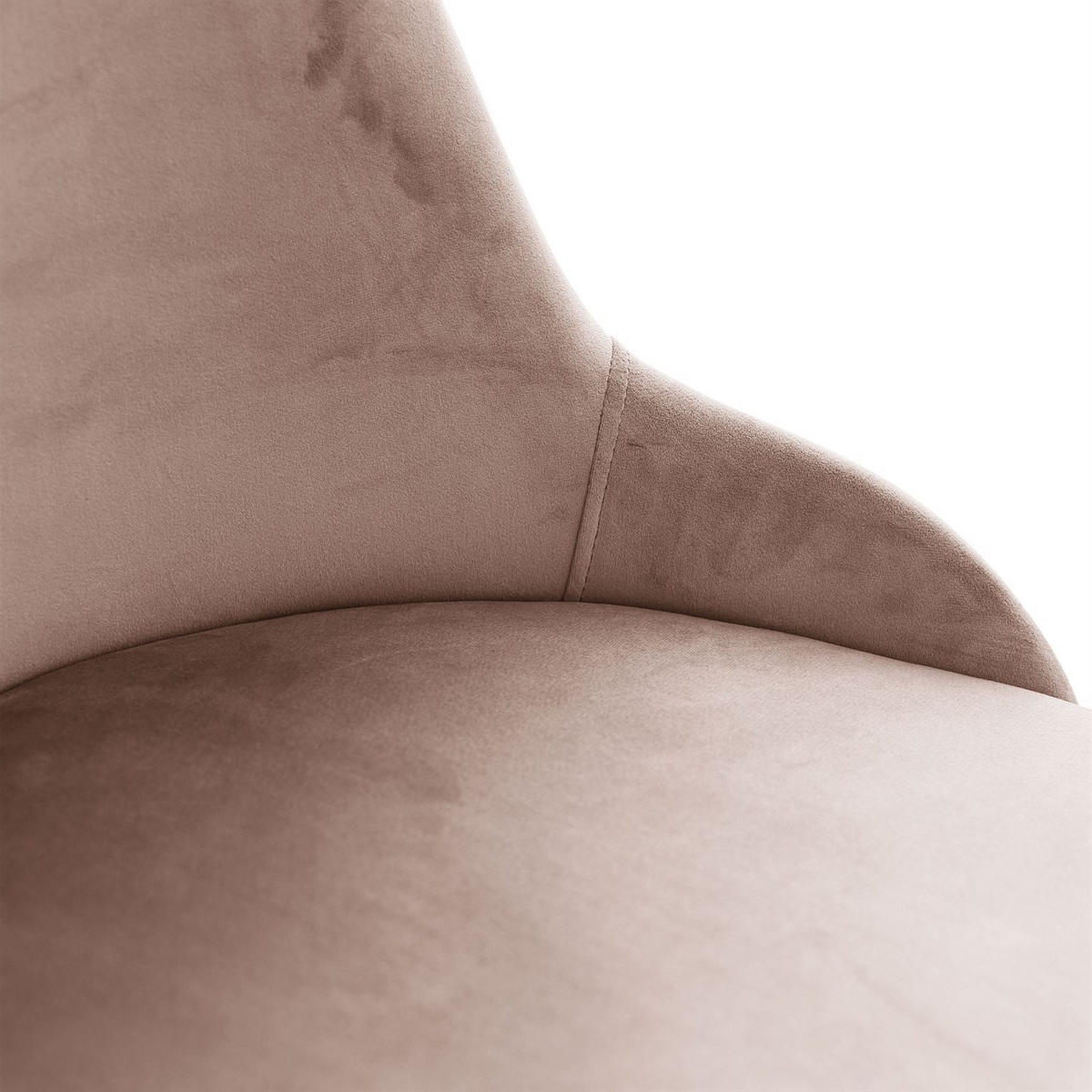 STUHL SOPHIE PIK - Beige/Goldfarben, Textil (51/90/60cm) - Lookway