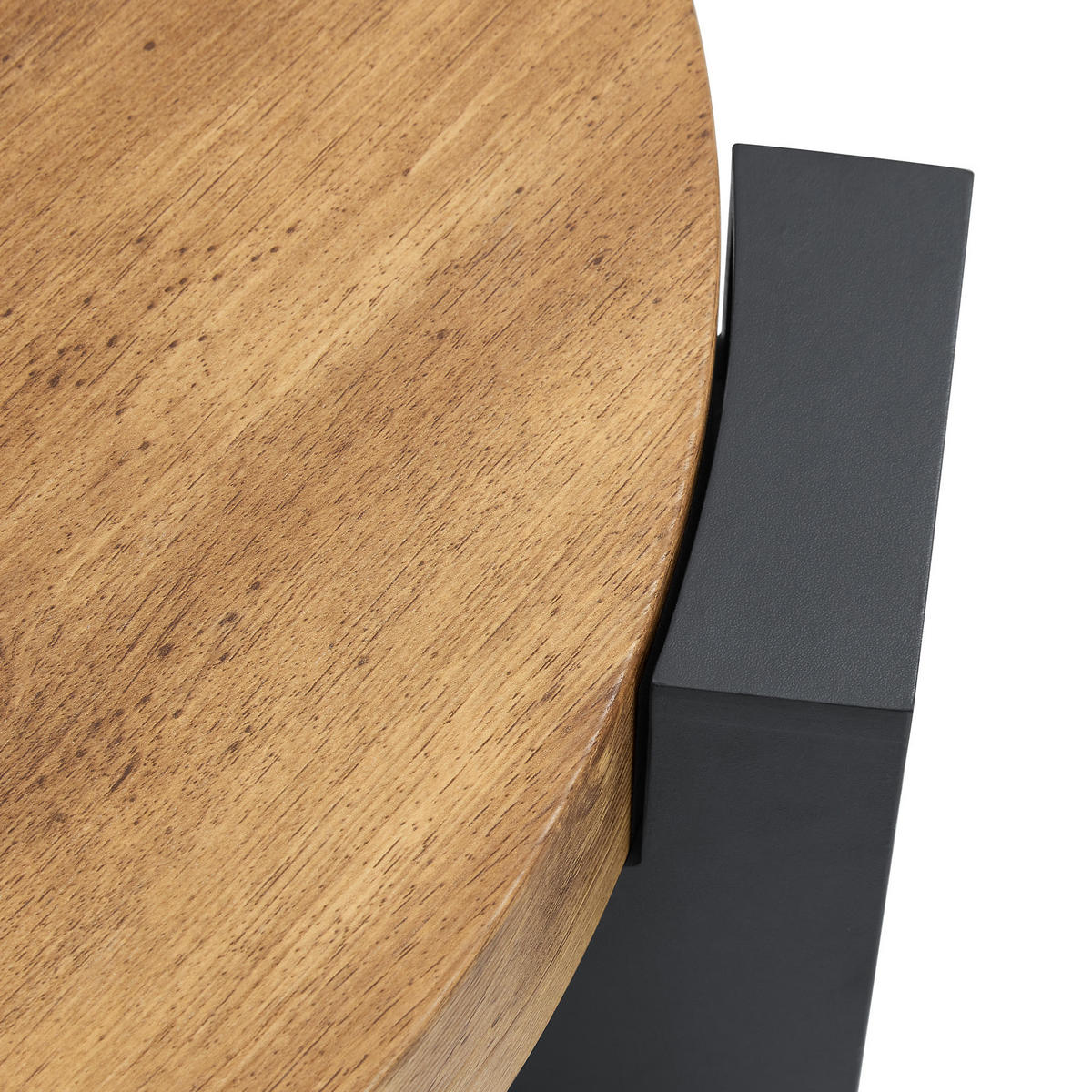 COUCHTISCH in Schwarz und Naturfarbe 2er-Set Couchtisch-Kombination für Wohnzimmer, B44/T62/H44 cm, Ø61/H30 cm - Schwarz/Naturfarben, Glas/Holzwerkstoff (61/61/30cm) - STILVORA