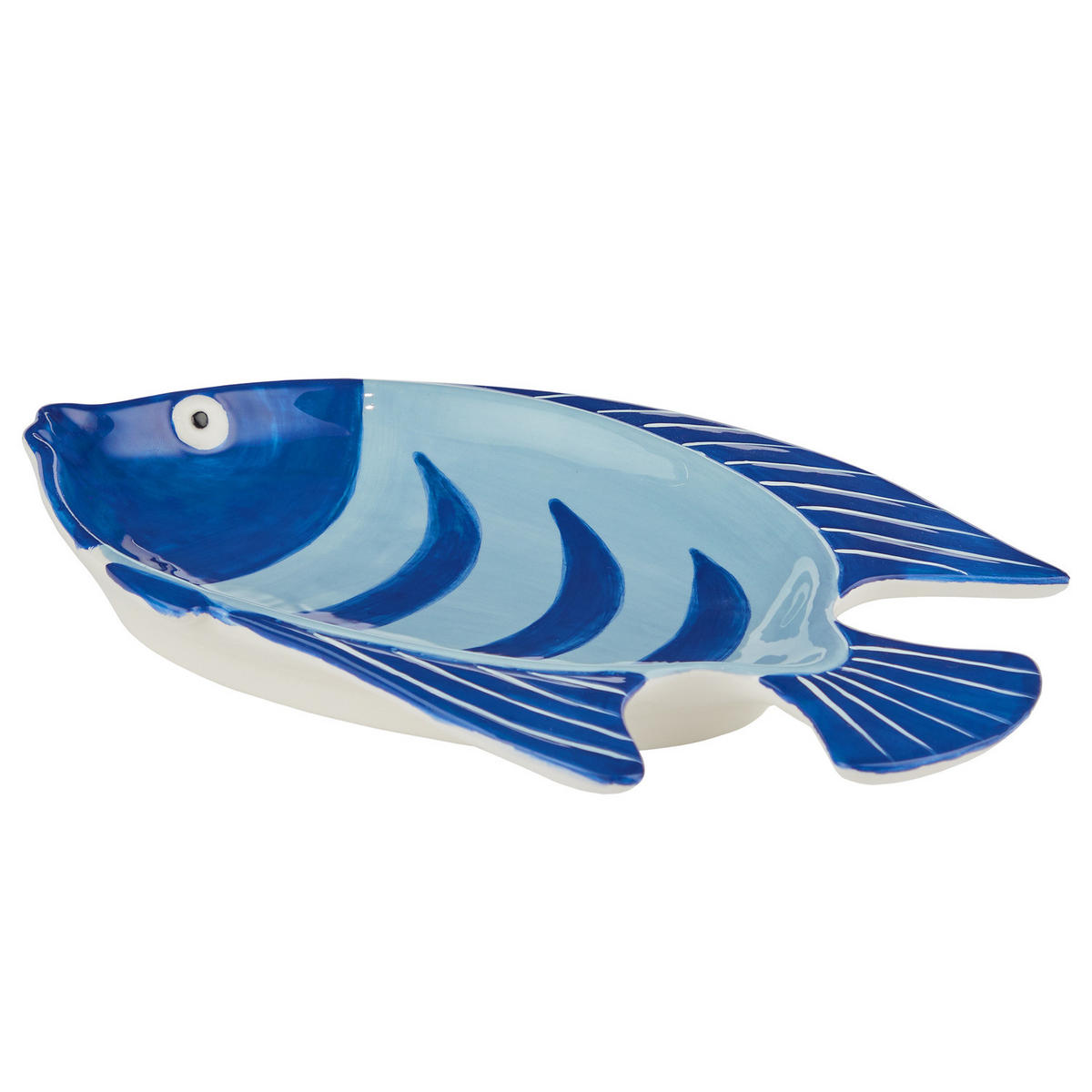 DEKOTELLER Taverna Fisch 22 cm - Blau, Stein (2.6cm) - Butlers