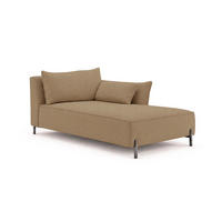 CHAISELONGUE für Terrasse und Garten, Stoff Sunlight, Toffee, Rechts, SUNMEE - Braun, Holz (80/90/165cm) - Kaiser Möbel