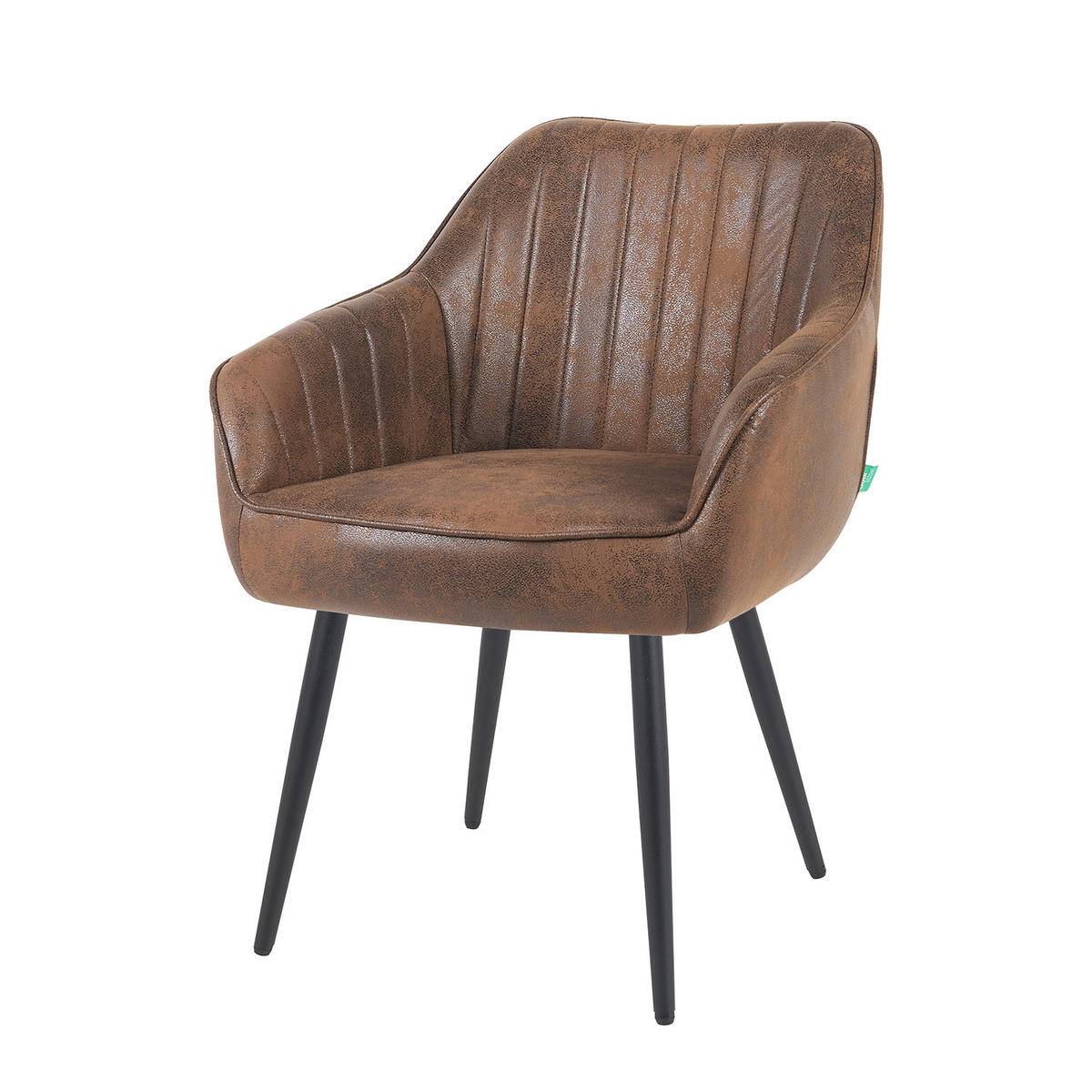 ESSZIMMERSTUHL Mika-Bela - Schwarz/Braun, Textil/Metall (60/82/61cm) - DUBI Möbel