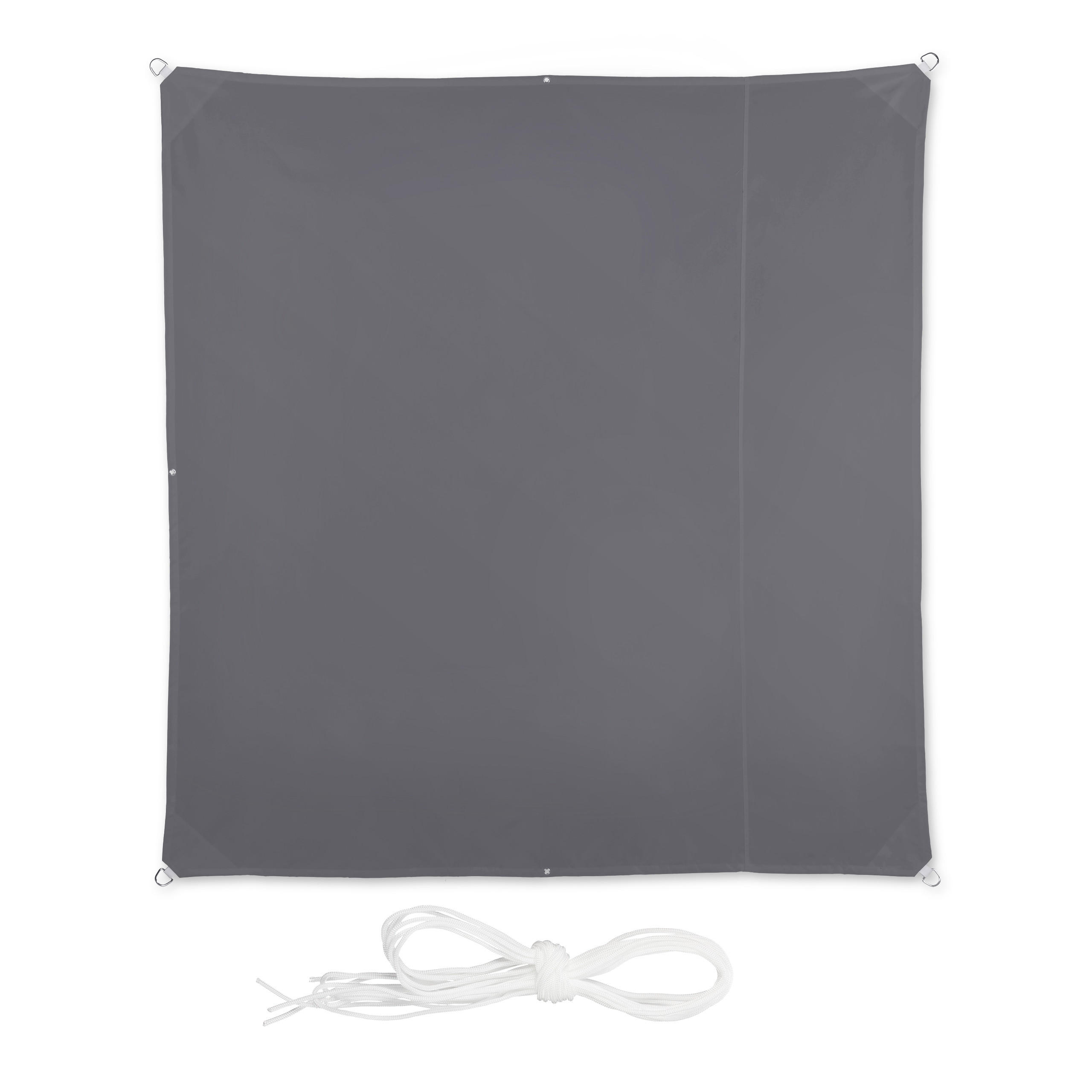 SONNENSEGEL - Grau, Textil/Metall (200/200cm) - Relaxdays