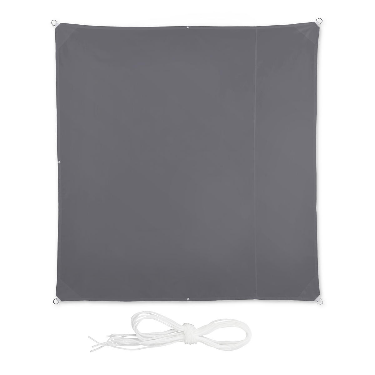 SONNENSEGEL - Grau, Textil/Metall (200/200cm) - Relaxdays