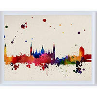 POSTER Zaragoza City Skyline A3 Schwarzer Rahmen - Schwarz, Papier (29.7/5/42cm) - Nacnic