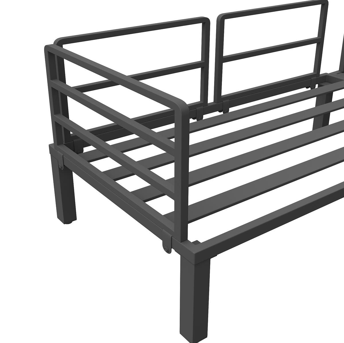 GARTENMÖBEL 114x60x70.5cm grau aus Eisen und mit Kissen - Grau, Metall - Modfu