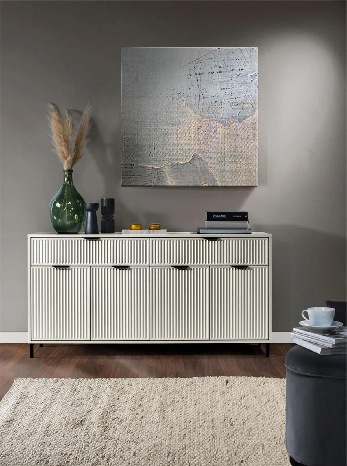 KOMMODE LINKA STYLES LS-01 - Kaschmir, Holzwerkstoff (165/87/41cm) - Meblini