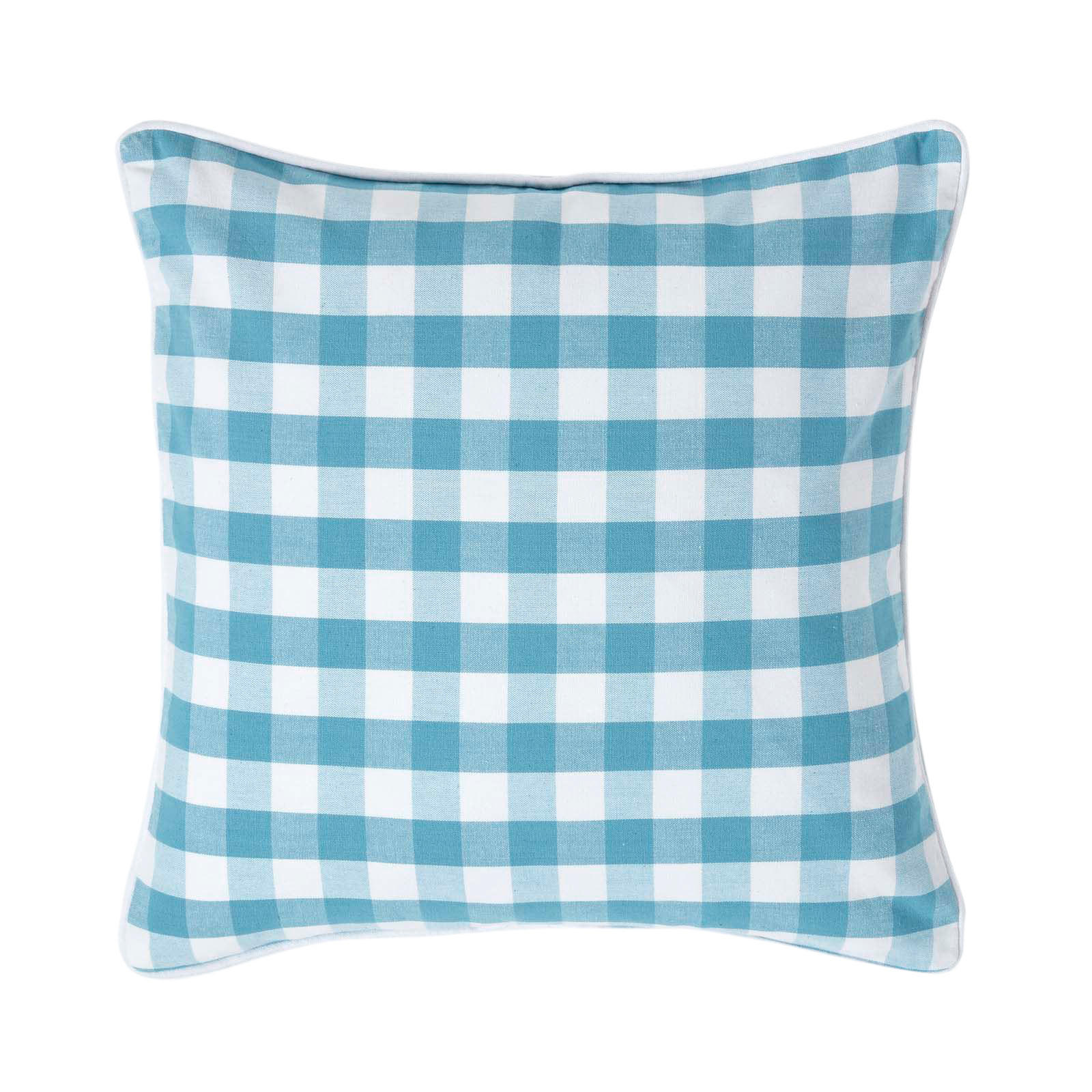 KISSENHÜLLE Karo-Muster 45/45 cm, 100% Baumwolle - Blau, Textil (45/45cm) - Homescapes