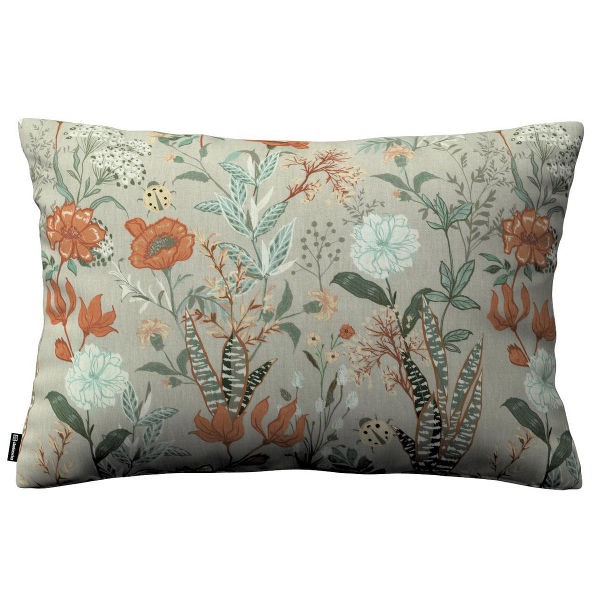 KISSENHÜLLE FLOWERS grau und rosa, 60x40cm - Rosa, Textil (60/40cm) - Dekoria
