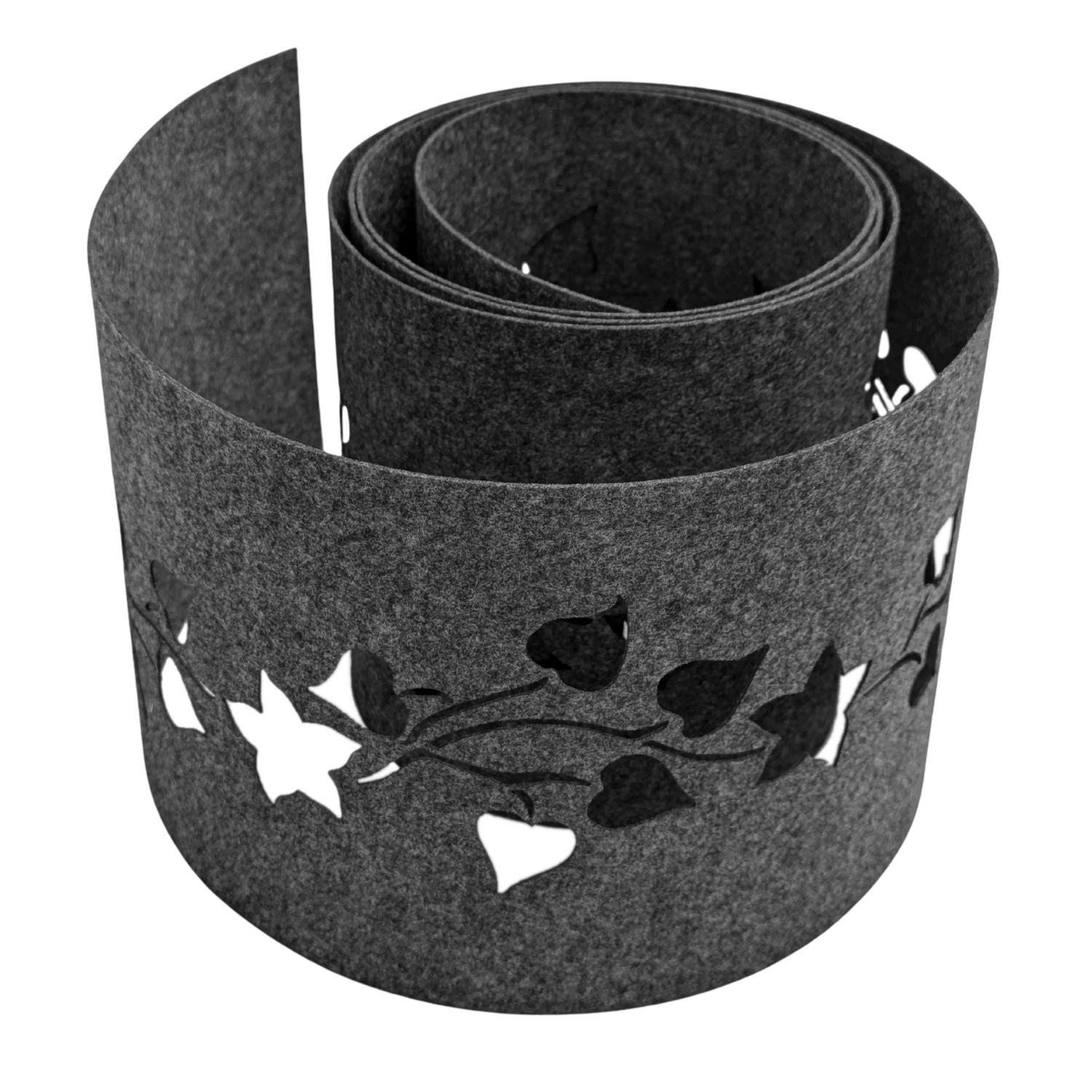 SICHTSCHUTZSTREIFEN Design Vlies Dekor Floral2 Einzelstreifen Anthrazitgrau 2,55m - Anthrazit, Kunststoff (260/19cm) - ZAUN|ZU
