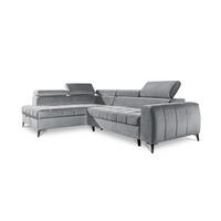 ECKSOFA Schlafsofa Agnesa In Salvador - Hellgrau, Holzwerkstoff/Textil (275/200cm) - Fun Möbel