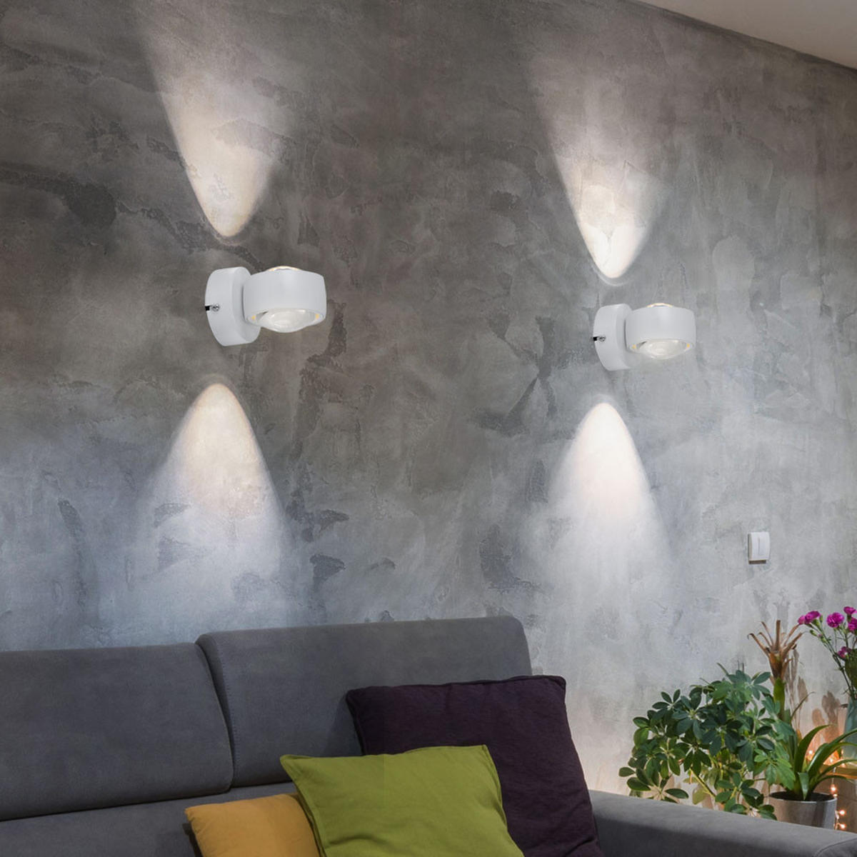 LED WANDLEUCHTE Metall Weiß - Weiß, Glas (7.5/10/10cm) - Globo Lighting