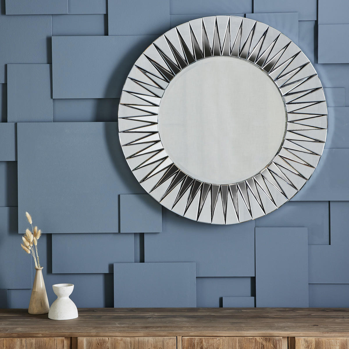 SPIEGEL aus Glas Anémone Ø 100 cm - Silberfarben, Glas (7/100/100cm) - Signature