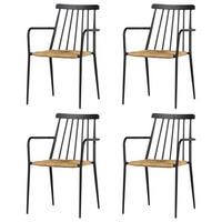 GARTENSTUHL Schwarz 4er Set - Schwarz, Holzwerkstoff (58/84/54cm) - ebuy24