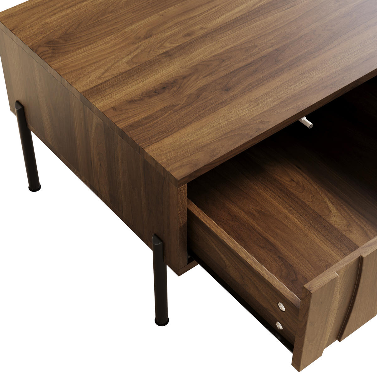 COUCHTISCH aus MDF und Spanplatte 105x55x41 cm in Natur mit 2 Schubladen - Naturfarben, Holzwerkstoff (105/55/41cm) - Modfu