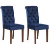 ESSZIMMERSTÜHLE 2er-Set WALES Samt 98x45x63 cm blau Holz - Blau, Holz (45/98/63cm) - DELUKE
