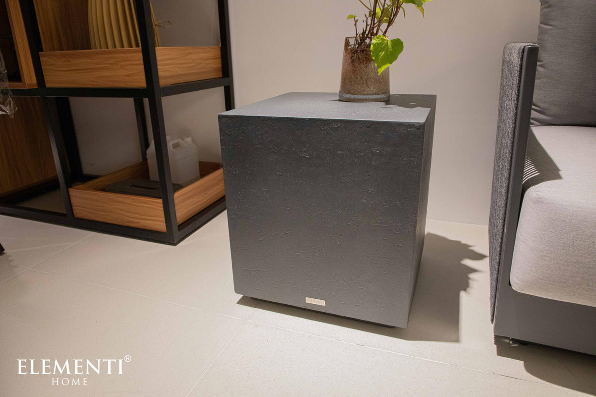 BEISTELLTISCH TEVEREaus GF-Beton, Wetterbeständig, 45x45x51 cm - Dunkelgrau, Naturmaterialien (45/45/51cm) - Elementi