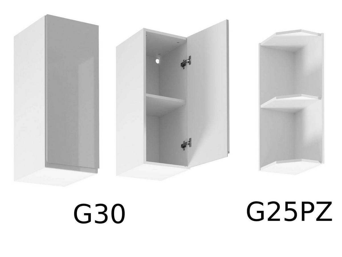 KÜCHENZEILE 460 cm - Aspen KA9-M460 - in Grau/Hochglanz - Grau, Holz (460/212/58cm)