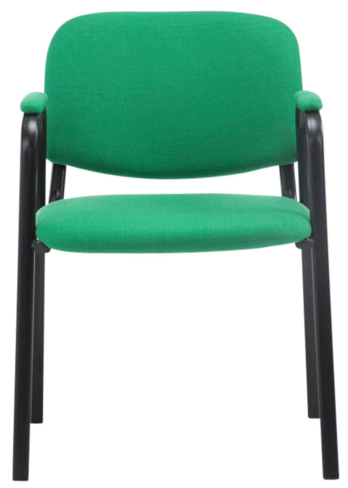 BESUCHERSTUHL 4er Set Stoff grün - Schwarz/Grün, Textil/Metall (53/79/55cm) - CLP