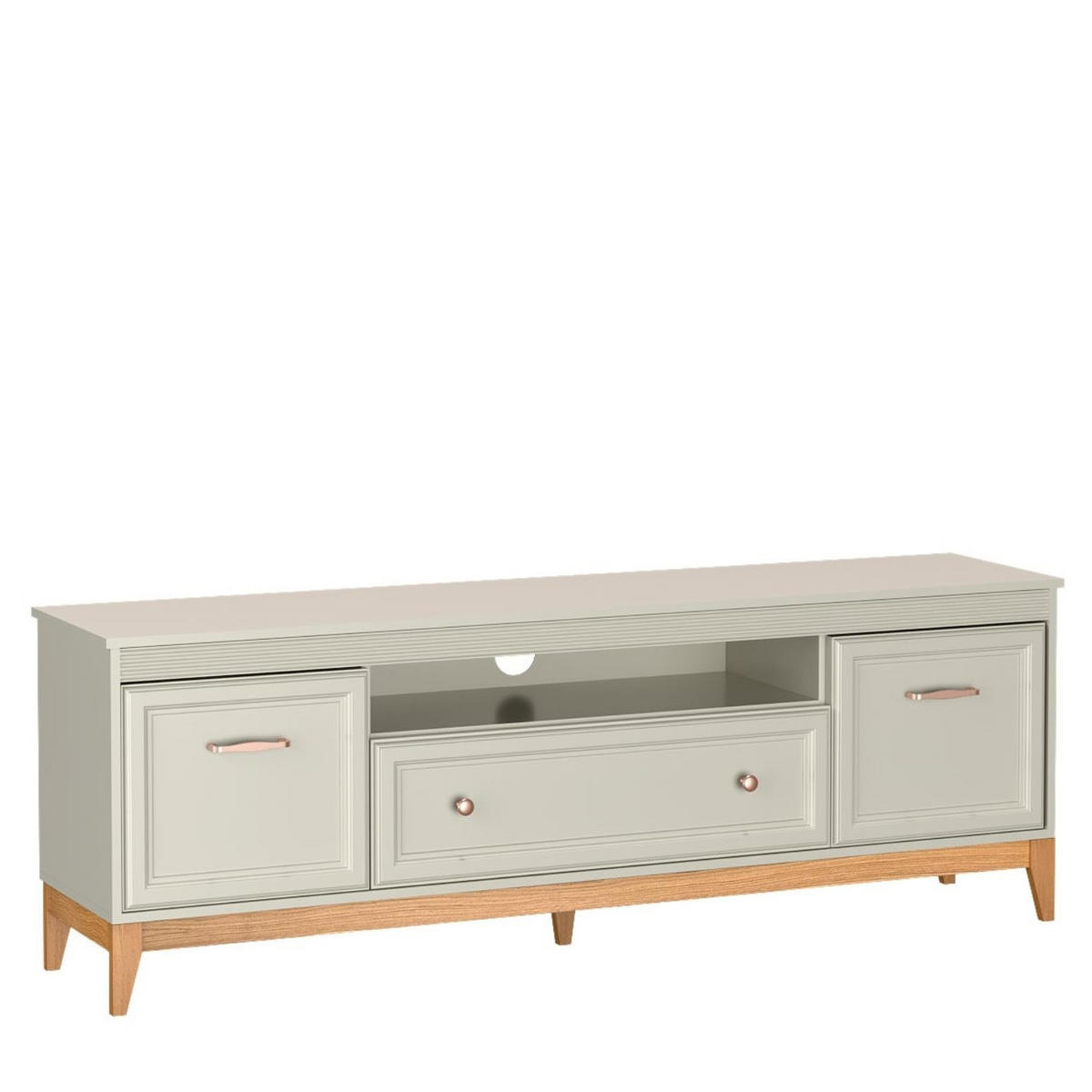RTV-SCHRANK Windsor Kaschmir, Breite Dreitürige TV-Tisch mit Schublade - Kaschmir, Holzwerkstoff (179/62/41cm) - Bettso