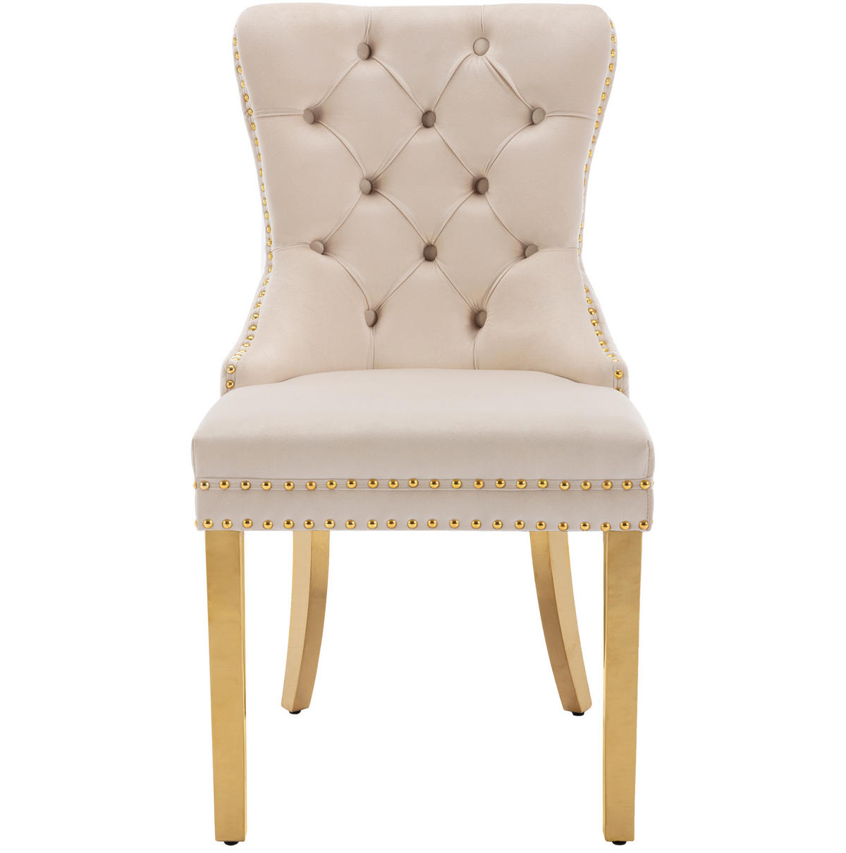 ESSZIMMERSTUHL Samt mit Edelstahlbeinen 50,5 x 45 x 95 cm Beige - Beige, Metall (45/95/50.6cm) - Meubliv