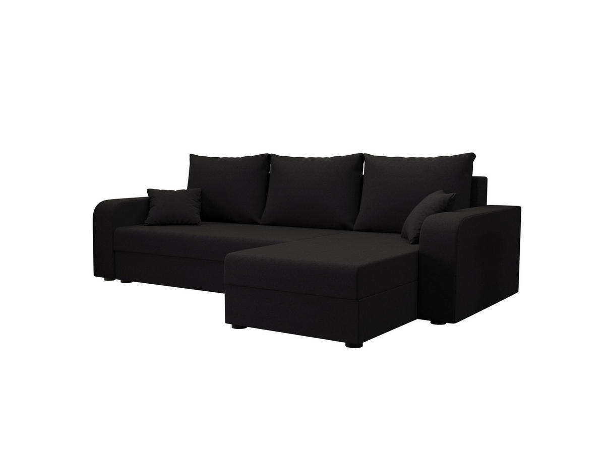 ECKSOFA HEWLET L BIS Sawana 05 Rechts mit Schlaffunktion - Schwarz, Textil (240/140cm) - Bedante