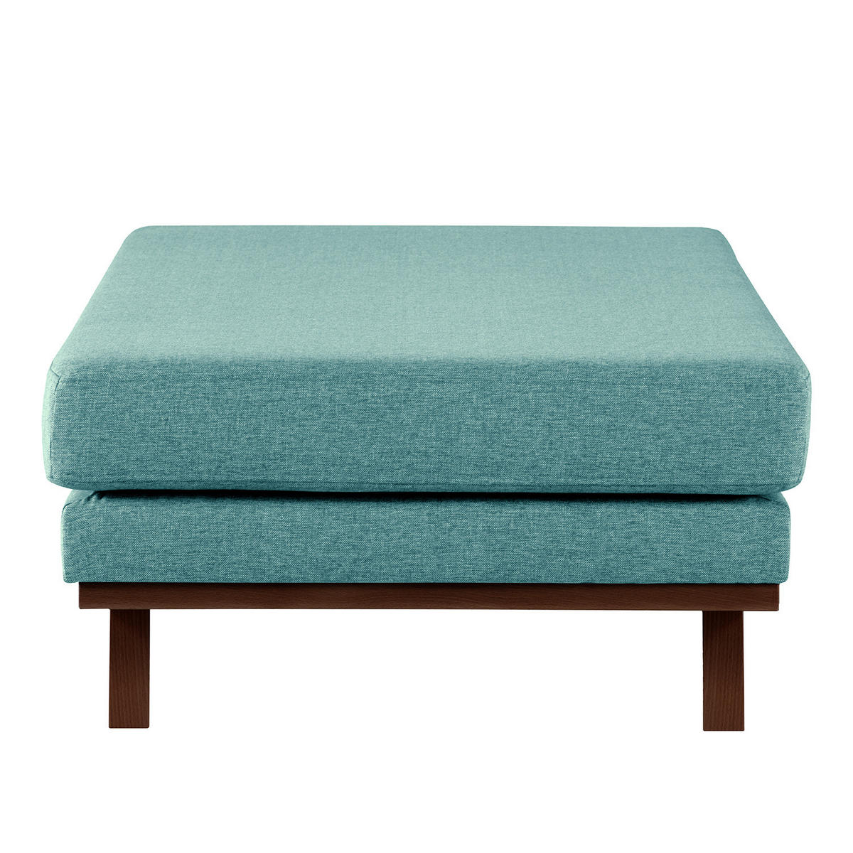 POLSTERHOCKER - Buchefarben/Petrol, Buchenholz/Textil (85/43/60cm) - home24