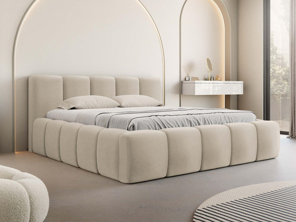 POLSTERBETT Kevson - Naturfarben, Holzwerkstoff/Textil (140/200cm) - MIRJAN24