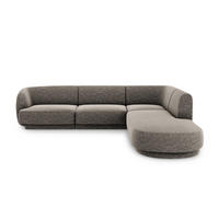 ECKSOFA rechts Miley aus Chenille-Stoff grau 6 Sitzplätze - Grau, Textil (248/255cm) - Micadoni