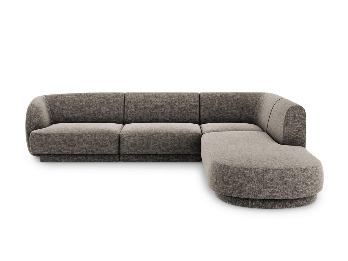 ECKSOFA rechts Miley aus Chenille-Stoff grau 6 Sitzplätze - Grau, Textil (248/255cm) - Micadoni