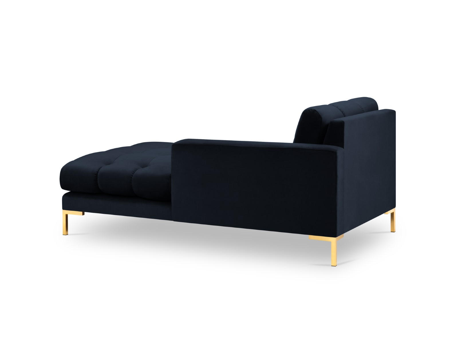 CHAISELONGUE rechts Mamaia aus Samt dunkelblau - Dunkelblau, Textil (102/75/185cm) - Micadoni