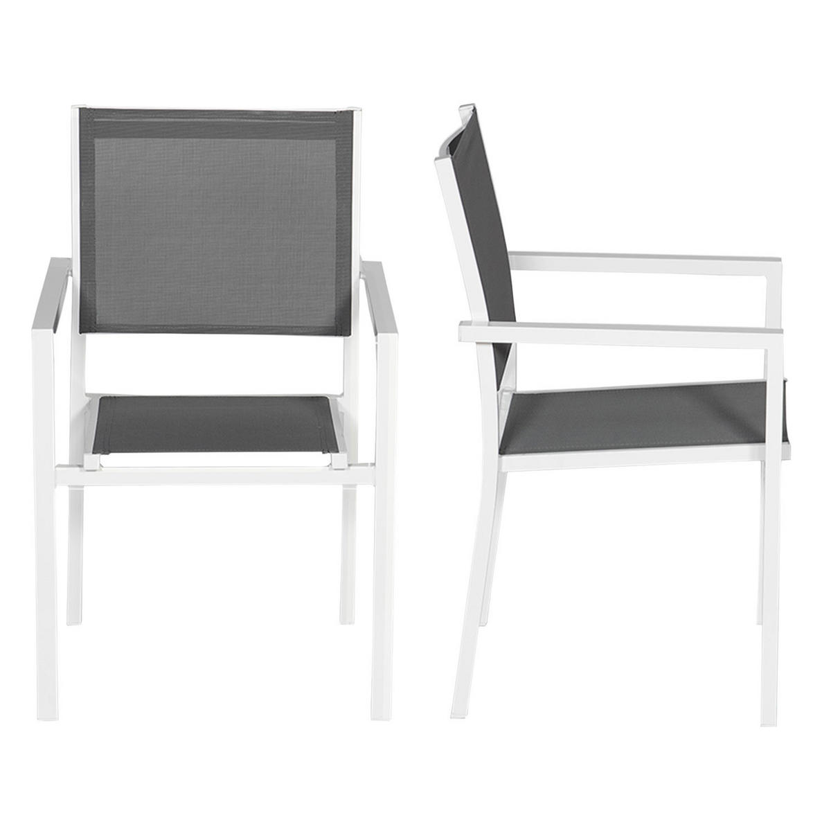 STÜHLE Weiß und Grau 4er-Set - Weiß, Kunststoff (57/89.5/56.5cm) - Happy Garden